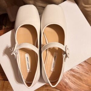 Sandy Liang White Mary Jane Flats
